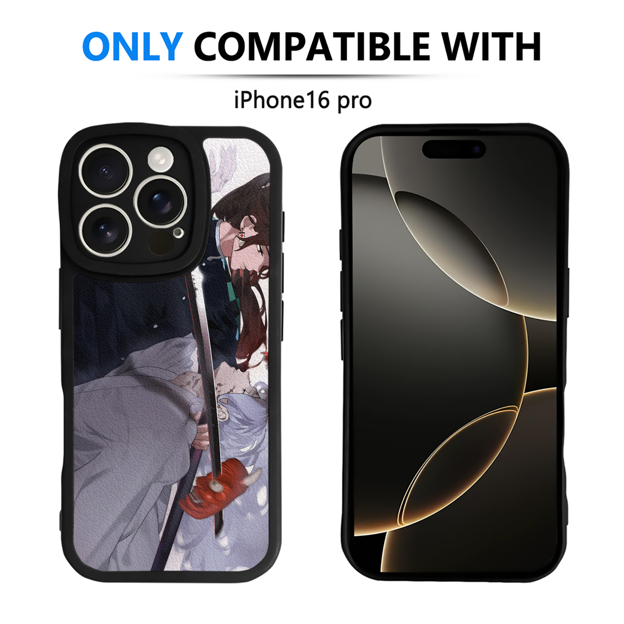 （画像用） 鬼滅の刃（きめつのやいば）竈門 炭治郎／かまど たんじろう Kamado Tanjirou 【iPhone 16シリーズ対応】シリコンスマホケース（レザー調） 材質：シリコン